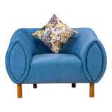 Zurich Pro Modern Fabric Sofa Set (3+1+1 Seater) - Blue