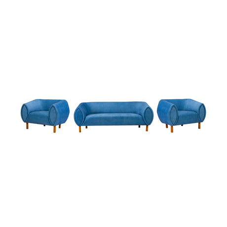 Zurich Pro Modern Fabric Sofa Set (3+1+1-Seater) - Blue_1