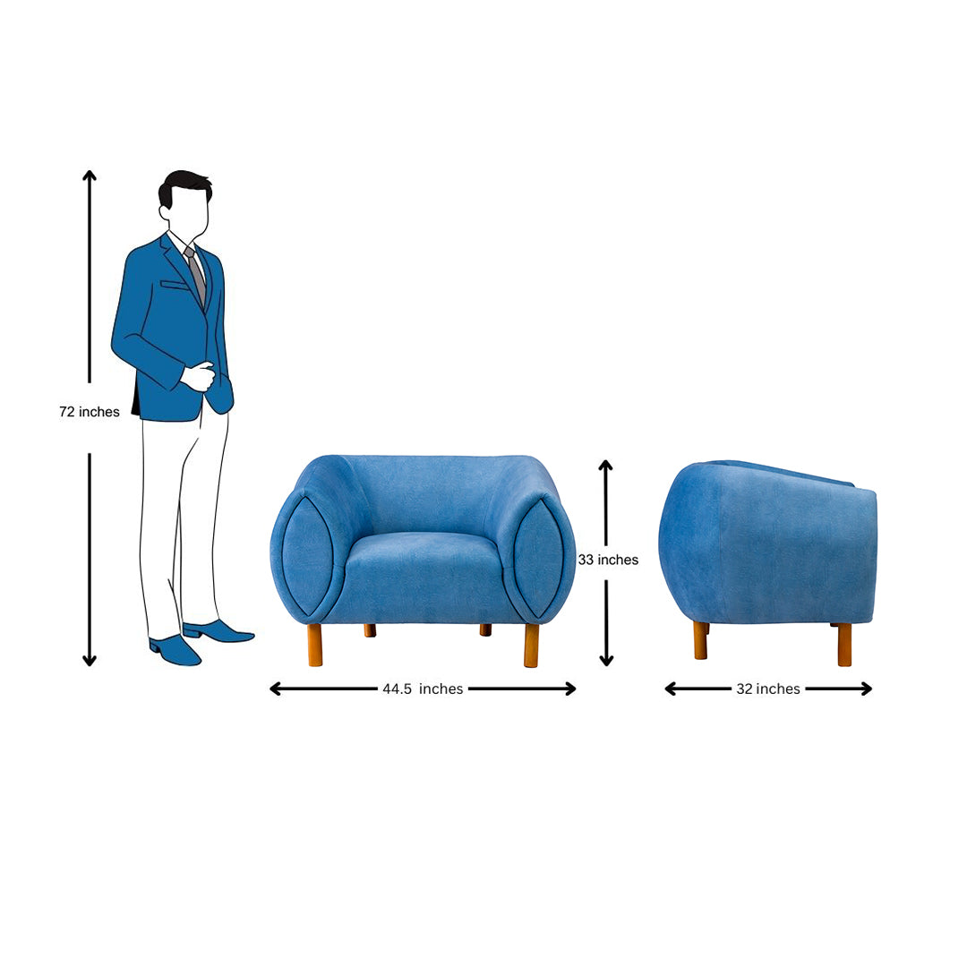 Zurich Pro Modern Fabric Sofa Set (3+1+1-Seater) - Blue_10