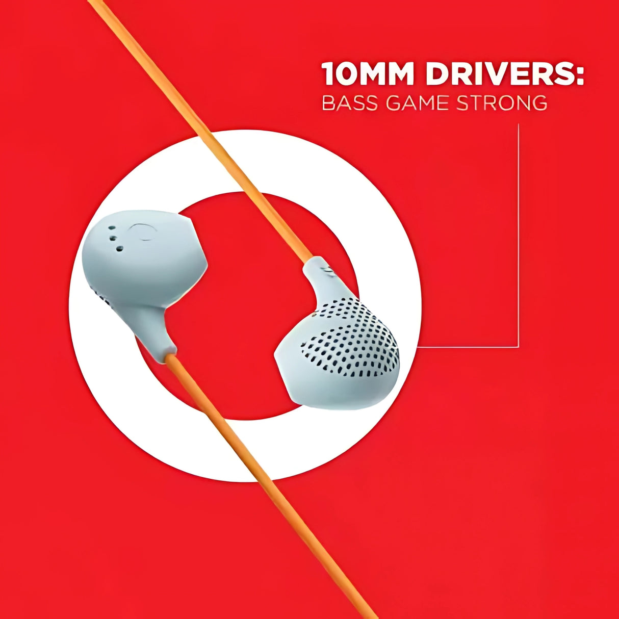 boAt Bassheads 104 Wired Earphones – HD Sound Powerful Bass In-Line Mic Tangle-Free Cable Ergonomic Fit White