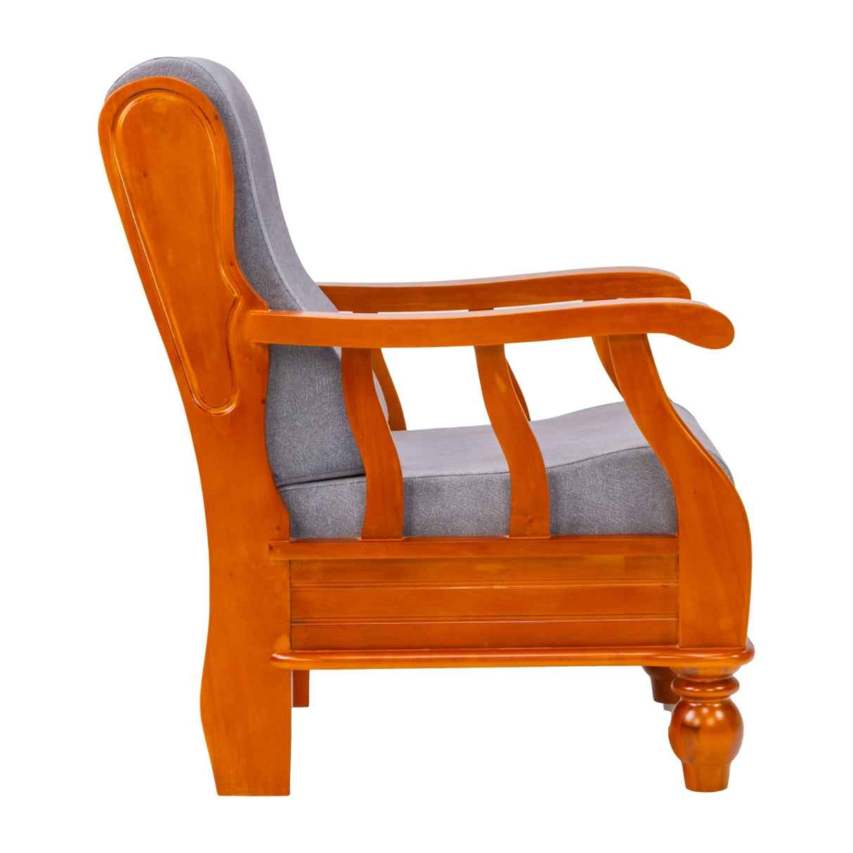 Denver Pro Luxe Wooden Sofa 1 Seater - Teak Finish