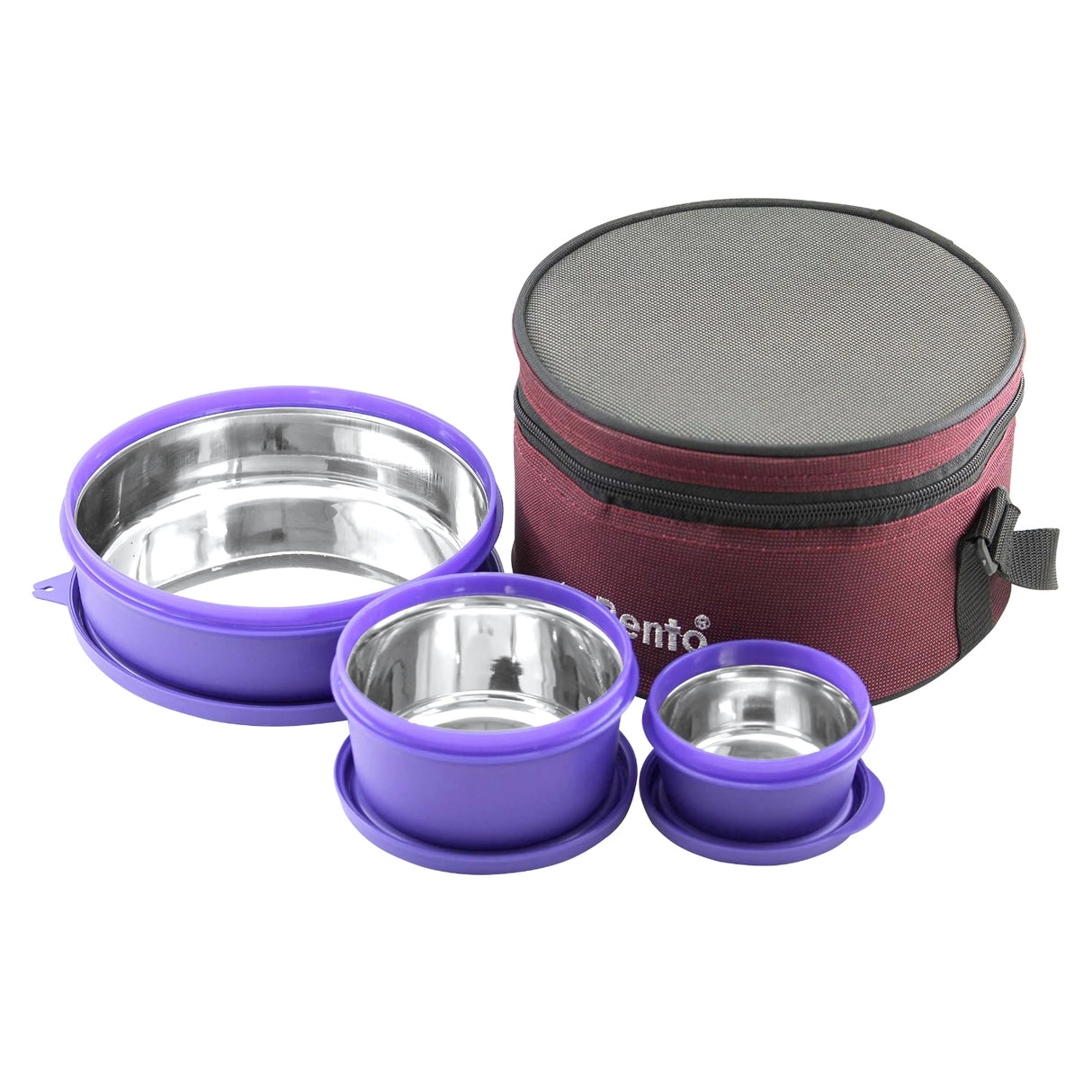 My Bento SS Thrice 3-Tier Lunch Box – Purple