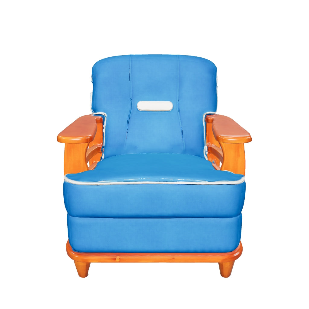 Austin Crest Wooden Sofa 1-Seater - Teak Finish — 3D model