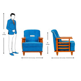 Austin Pro Crest Sofa Set (3+1+1 Seater) - Teak Finish