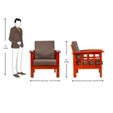 Dallas Pro Classic Wooden Sofa Set (3+1+1 Seater) - Honey Finish