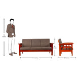 Dallas Pro Classic Wooden Sofa Set (3+1+1 Seater) - Honey Finish
