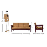 Chicago Pro Wooden Sofa 3 Seater - Light Walnut Finish