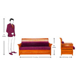 Orlando Pro Regal Wooden Sofa 3 Seater - Teak Finish