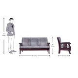 Indiana Pro Elite Wooden Sofa 3 Seater - Light Walnut Finish