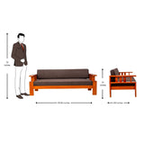 Missouri Pro Grand Sofa 3 Seater - Teak Finish